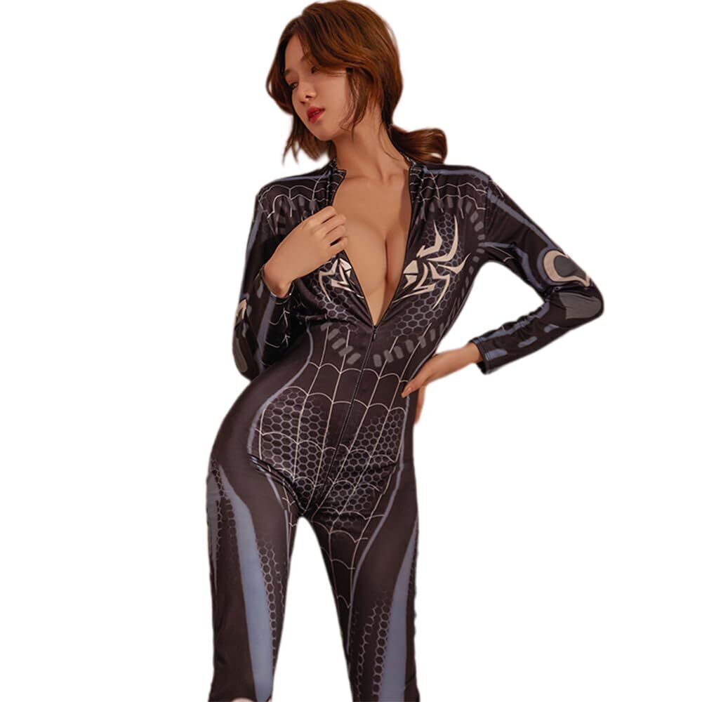2542 sexy cosplay long sleeved zippered jumpsuit Japanese anime tight